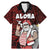 Hawaii Aloha Santa Claus Funny Polynesian Tattoo Family Matching Mermaid Dress and Hawaiian Shirt Red Color