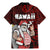 Hawaii Aloha Santa Claus Funny Polynesian Tattoo Family Matching Mermaid Dress and Hawaiian Shirt Red Color