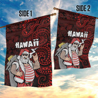 Hawaii Aloha Santa Claus Funny Polynesian Tattoo Garden Flag Red Color LT03 - Polynesian Pride