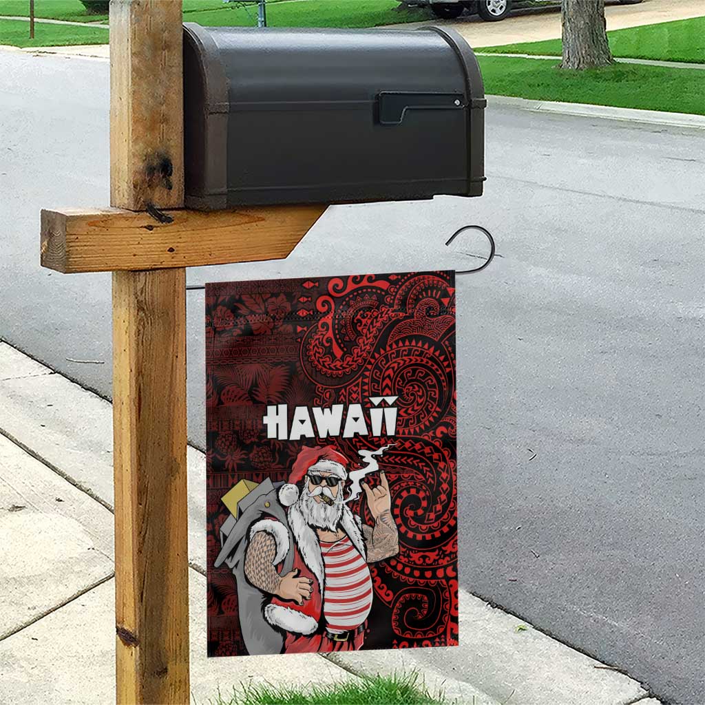 Hawaii Aloha Santa Claus Funny Polynesian Tattoo Garden Flag Red Color LT03 - Polynesian Pride
