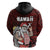 Hawaii Aloha Santa Claus Funny Polynesian Tattoo Hoodie Red Color