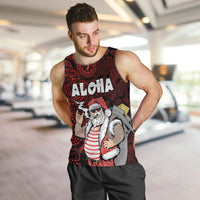 Hawaii Aloha Santa Claus Funny Polynesian Tattoo Men Tank Top Red Color LT03 Red - Polynesian Pride