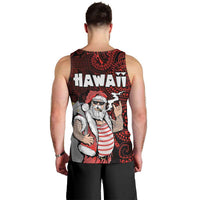 Hawaii Aloha Santa Claus Funny Polynesian Tattoo Men Tank Top Red Color LT03 - Polynesian Pride