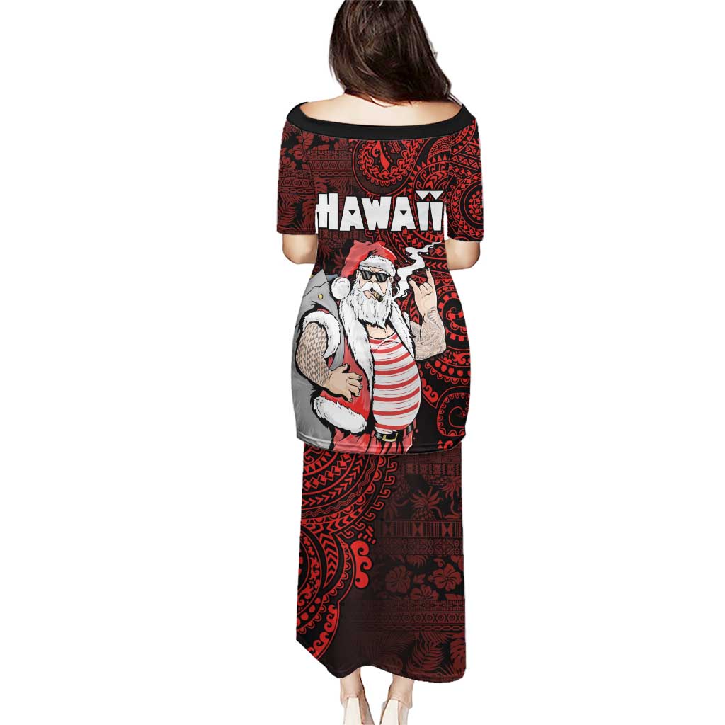 Hawaii Aloha Santa Claus Funny Polynesian Tattoo Puletasi Red Color LT03 - Polynesian Pride