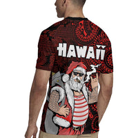 Hawaii Aloha Santa Claus Funny Polynesian Tattoo Rugby Jersey Red Color LT03 - Polynesian Pride