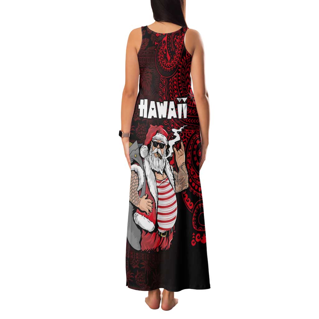 Hawaii Aloha Santa Claus Funny Polynesian Tattoo Tank Maxi Dress Red Color LT03 - Polynesian Pride
