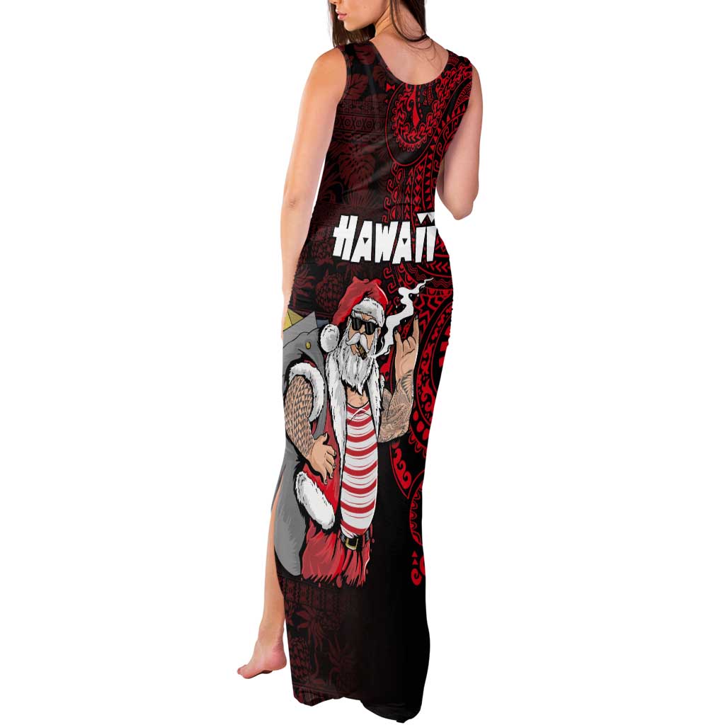 Hawaii Aloha Santa Claus Funny Polynesian Tattoo Tank Maxi Dress Red Color LT03 - Polynesian Pride