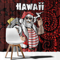 Hawaii Aloha Santa Claus Funny Polynesian Tattoo Window Curtain Red Color LT03 - Polynesian Pride