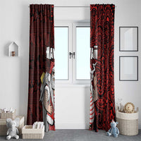 Hawaii Aloha Santa Claus Funny Polynesian Tattoo Window Curtain Red Color LT03 - Polynesian Pride