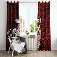 Hawaii Aloha Santa Claus Funny Polynesian Tattoo Window Curtain Red Color LT03 - Polynesian Pride