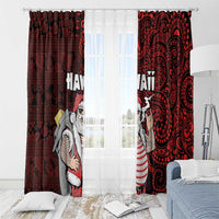 Hawaii Aloha Santa Claus Funny Polynesian Tattoo Window Curtain Red Color LT03 - Polynesian Pride