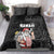 Hawaii Aloha Santa Claus Funny Polynesian Tattoo Bedding Set Black Color