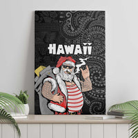 Hawaii Aloha Santa Claus Funny Polynesian Tattoo Canvas Wall Art Black Color LT03 - Polynesian Pride