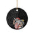 Hawaii Aloha Santa Claus Funny Polynesian Tattoo Ceramic Ornament Black Color