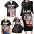 Hawaii Aloha Santa Claus Funny Polynesian Tattoo Family Matching Long Sleeve Bodycon Dress and Hawaiian Shirt Black Color