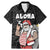 Hawaii Aloha Santa Claus Funny Polynesian Tattoo Family Matching Mermaid Dress and Hawaiian Shirt Black Color