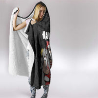 Hawaii Aloha Santa Claus Funny Polynesian Tattoo Hooded Blanket Black Color LT03 - Polynesian Pride