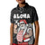 Hawaii Aloha Santa Claus Funny Polynesian Tattoo Kid Polo Shirt Black Color