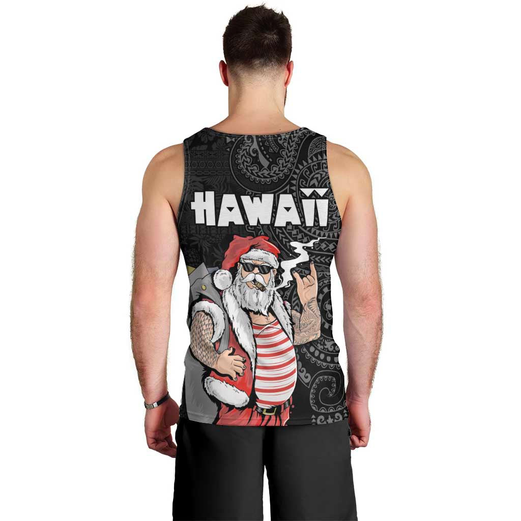 Hawaii Aloha Santa Claus Funny Polynesian Tattoo Men Tank Top Black Color LT03 - Polynesian Pride
