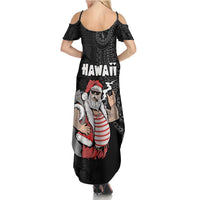 Hawaii Aloha Santa Claus Funny Polynesian Tattoo Summer Maxi Dress Black Color LT03 - Polynesian Pride