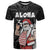 Hawaii Aloha Santa Claus Funny Polynesian Tattoo T Shirt Black Color