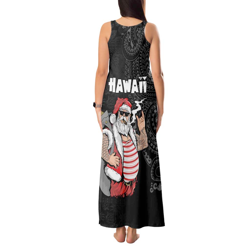 Hawaii Aloha Santa Claus Funny Polynesian Tattoo Tank Maxi Dress Black Color LT03 - Polynesian Pride