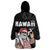 Hawaii Aloha Santa Claus Funny Polynesian Tattoo Wearable Blanket Hoodie Black Color