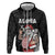 Hawaii Aloha Santa Claus Funny Polynesian Tattoo Zip Hoodie Black Color