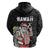 Hawaii Aloha Santa Claus Funny Polynesian Tattoo Zip Hoodie Black Color