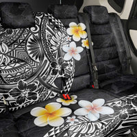 Hawaiian Hibiscus and Plumeria Polynesian Tribal Tattoo Back Car Seat Cover Black Color