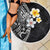 Hawaiian Hibiscus and Plumeria Polynesian Tribal Tattoo Beach Blanket Black Color