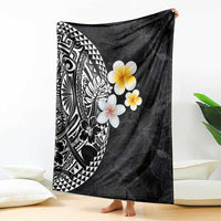 Hawaiian Hibiscus and Plumeria Polynesian Tribal Tattoo Blanket Black Color LT03 - Polynesian Pride