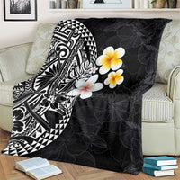 Hawaiian Hibiscus and Plumeria Polynesian Tribal Tattoo Blanket Black Color LT03 - Polynesian Pride