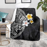 Hawaiian Hibiscus and Plumeria Polynesian Tribal Tattoo Blanket Black Color LT03 - Polynesian Pride