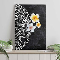Hawaiian Hibiscus and Plumeria Polynesian Tribal Tattoo Canvas Wall Art Black Color LT03 - Polynesian Pride
