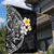 Hawaiian Hibiscus and Plumeria Polynesian Tribal Tattoo Garden Flag Black Color