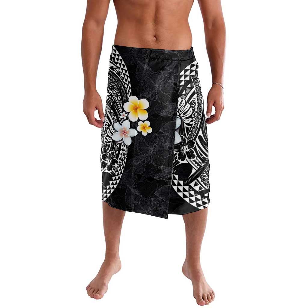 Hawaiian Hibiscus and Plumeria Polynesian Tribal Tattoo Lavalava Black Color LT03 Black - Polynesian Pride