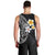 Hawaiian Hibiscus and Plumeria Polynesian Tribal Tattoo Men Tank Top Black Color