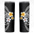 Hawaiian Hibiscus and Plumeria Polynesian Tribal Tattoo Skinny Tumbler Black Color