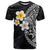 Hawaiian Hibiscus and Plumeria Polynesian Tribal Tattoo T Shirt Black Color