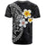 Hawaiian Hibiscus and Plumeria Polynesian Tribal Tattoo T Shirt Black Color