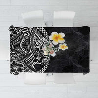 Hawaiian Hibiscus and Plumeria Polynesian Tribal Tattoo Tablecloth Black Color LT03 Black - Polynesian Pride
