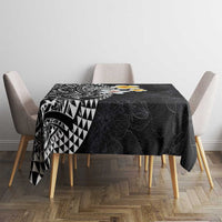 Hawaiian Hibiscus and Plumeria Polynesian Tribal Tattoo Tablecloth Black Color LT03 - Polynesian Pride