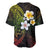 Hawaiian Hibiscus and Plumeria Polynesian Tribal Tattoo Baseball Jersey Reggae Color