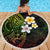 Hawaiian Hibiscus and Plumeria Polynesian Tribal Tattoo Beach Blanket Reggae Color