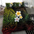 Hawaiian Hibiscus and Plumeria Polynesian Tribal Tattoo Bedding Set Reggae Color