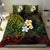 Hawaiian Hibiscus and Plumeria Polynesian Tribal Tattoo Bedding Set Reggae Color