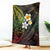 Hawaiian Hibiscus and Plumeria Polynesian Tribal Tattoo Blanket Reggae Color