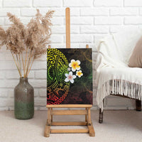 Hawaiian Hibiscus and Plumeria Polynesian Tribal Tattoo Canvas Wall Art Reggae Color LT03 - Polynesian Pride