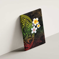 Hawaiian Hibiscus and Plumeria Polynesian Tribal Tattoo Canvas Wall Art Reggae Color LT03 - Polynesian Pride